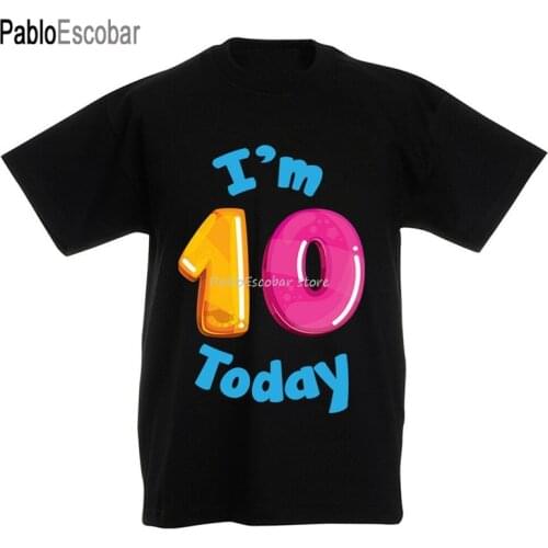 Cotton tshirt Kids Bubble Number 10 Today T Shirt Ten Birthday Party 10Th Gift Top Boys Girls Humorous Tee Shirt