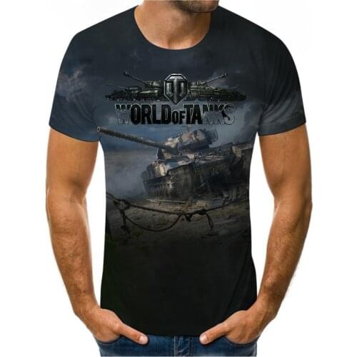 World of Tanks and other games 3D printing fashion mens and womens short-sleeved T-shirts, soft materials, outdoor casual loos