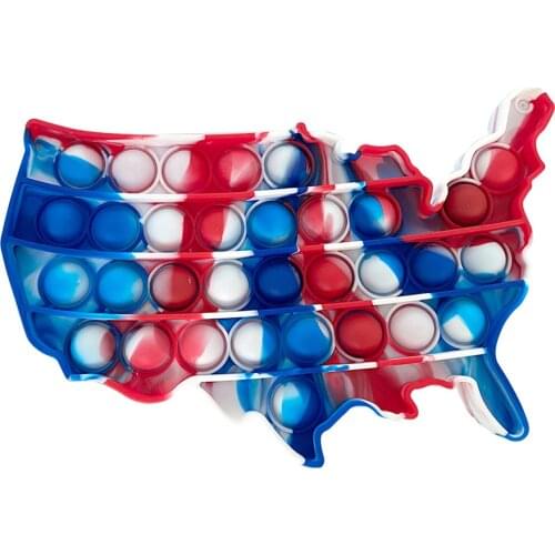 Fidget Toys Funny Dimple Anti Stress Reliever Stretchy Push Bubble Sensory For Adult Kids Antistress America Map Squishy TOY