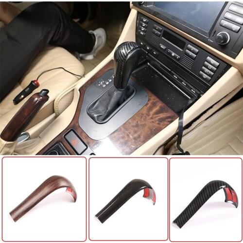 1 Pcs ABS Carbon For BMW 3 5 6 Series X3 X5 E39 E46 E53 E60 E61 E63 E83 2004-2010 Car Interior Gear Shift Head Cover Accessories
