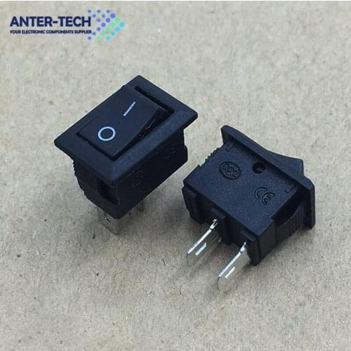 10Pcs Push Button Switch 10x15mm SPST 2Pin 3A 250V KCD11 Snap-in On/Off Rocker Switch 10MM*15MM Black