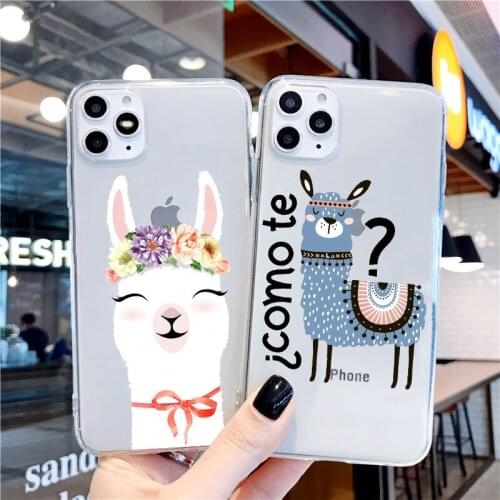 Lovely Lama Llama Alpacas TPU Soft Phone Cases For iphone 12mini XR XS MAX 11Pro MAX 6s Plus 7 8 Plus X SE2020 12pro max cover
