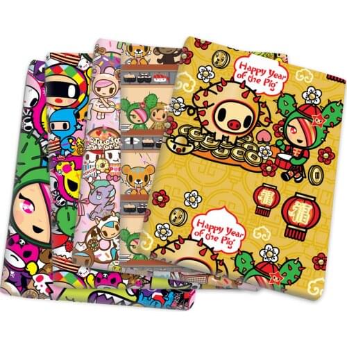 Cartoon Unicorn Patchwork Print Polyester Cotton Fabric Tissue Sewing Quilting Fabric Needlework Material DIY Handmade,1Yc15800