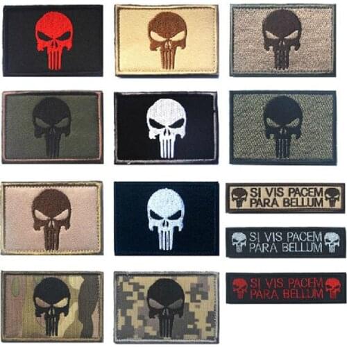 Skull Funny Badge Embroidery Velcro Patch Armband Patriot Tactical Morale Clothing Hat Packaging Patches Bag Accessory