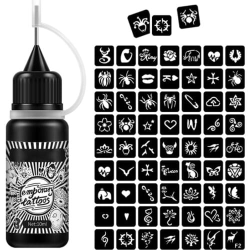 27RC Temporary Tattoos Kit Semi Permanent Freehand Ink Stencils Set DIY Tattoos Temp for Kids Women Adults Art Painting Supply