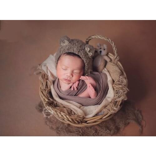 New Handmade Wicker Basket Newborn Photography PropsMini Posing Basket Shopping Cart Childrens Room Decoration Shooting Props