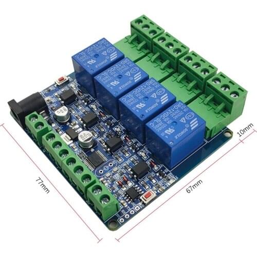 12V Upgraded Modbus RTU 1 / 4-way Relay Output Switching Value Input 485 Communication