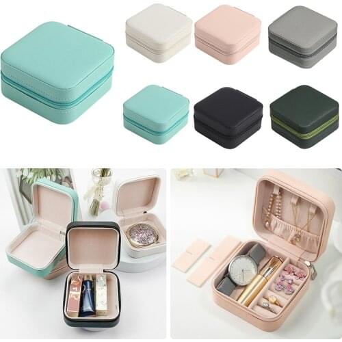 2021 Jewelry Organizer Display Travel Jewelry Case Boxes Travel Portable Jewelry Box Leather Storage Organizer Earring Holder