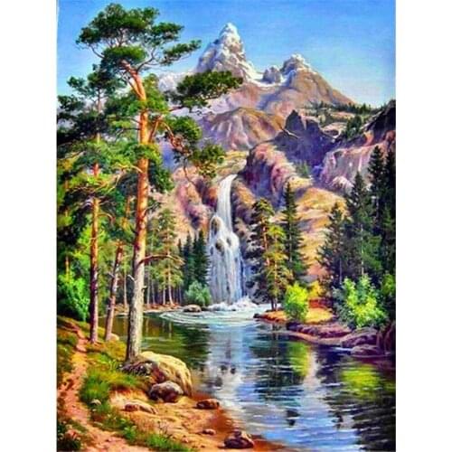Scenery Landscape DIY Cross Stitch Embroidery 11CT Kits Needlework Craft Set Cotton Thread Printed Canvas Home Design