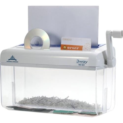 A4 Mini Portable Hand Paper Shredder 3-in-1 Household Manual Shredder Document File CD Credit Card Cutting Machine Tool