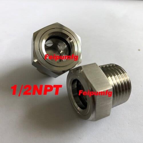 300Pcs Of 1/2"NPT Stainless Steel Oil Sight Glass,Level Indicator,Oil Viewports,Fuel Quantity Window For Compressor Gearbox Pump