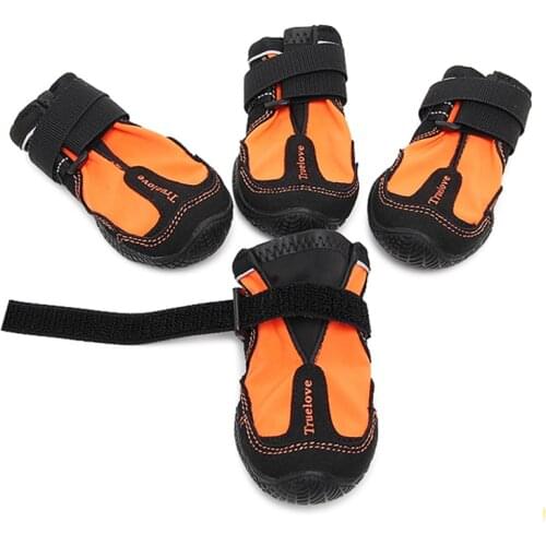 Truelove Pet Dog Shoes Reflective Winter Snow Shoes Rubber Sole Anti-slip Sport Rain Waterproof for Dog Boots Puppy Medium Large