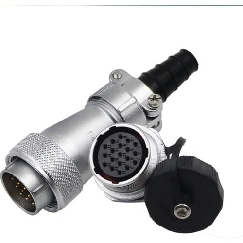 WF24 TI+ZM Metal Shell Waterproof Solder Aviation Connector M24 Industrial Electrical IP67 2 3 4 9 10 12 19 Pin Quick Assembly