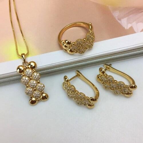 Yuminglai Fashion Simple Design African Sets Pendant and Earrings Jewelry Set for Woman FHK10369