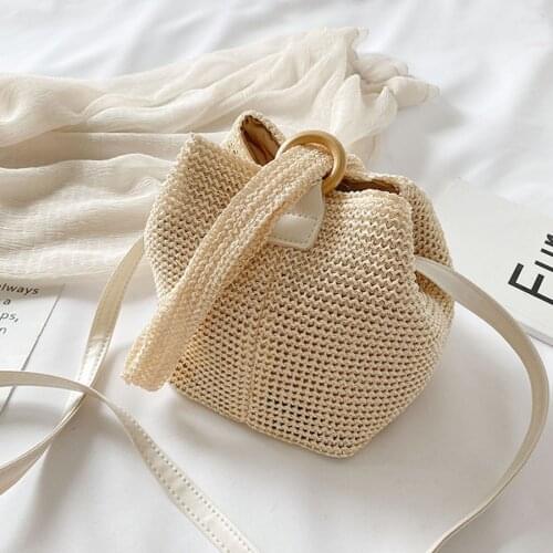 Sac de paille Straw Shoulder Bags Women Casual Summer Beach Bag Ladies Hand-Woven Rattan Bag Travel Clutch Purses And Handbags