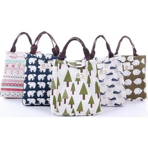 2021 Waterproof Lunch Bag for Women kids Men Cooler Lunch Box Bag Tote canvas lunch bag Insulation Package Portable