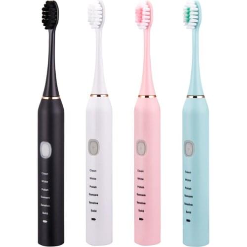 Sonic Electric Toothbrush for Adults Kid 6 Mode Smart Timer Whitening Tooth Brushes IPX7 Waterproof USB Charger Replaceable Head