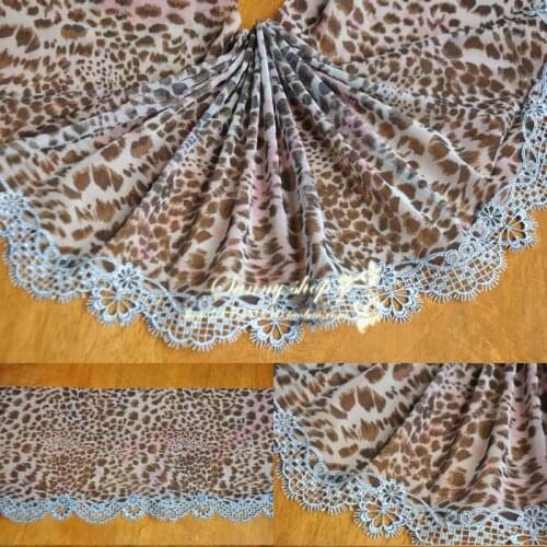 15yards Elastic Lace Trim Leopard Grain Fabric Ribbon for Pants Lingerie Stretch Laces Trimming Fabric 18cm