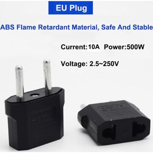 2PCS Portable American or European Travel Charger Socket US AU EU Electrical Plug Adapter AC Power Outlet Converter