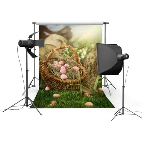 2017 New Photography Background 3x5ft Easter Eggs Nest Basket Wood Grass Sunshine Shiny Baby Photo Studio Background Backdrop