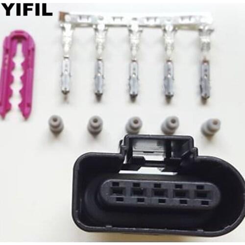 5pcs/lot 5 Pin/Way Mass Air Flow Connector Common Rail Housing Front Oxygen O2 Sensor Plug For AUDI VW Jetta Golf VAG 8K0973705