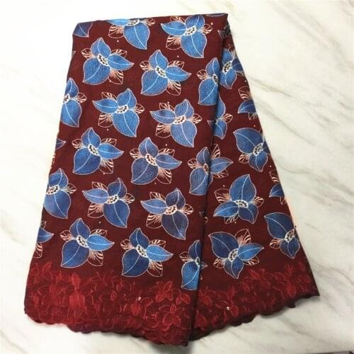 5 yards Swiss lace fabric 2021 latest soft embroidery African cotton fabrics Swiss voile lace for dress Dubai style
