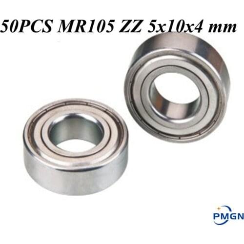 50Pcs ABEC-5 MR105ZZ MR105Z MR105 ZZ L-1050 5*10*4 5x10x4 mm Metal seal Shielded Miniature High quality deep groove ball bearing