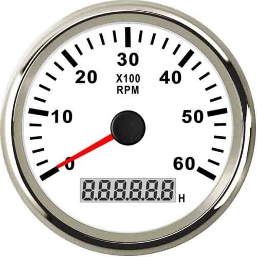85mm Waterproof Marine Boat Tachometer Gauge 8000 RPM 6000 RPM Gauge With Hour Meter 9V~32V fit Car Boat Diesel &Gasoline Motor