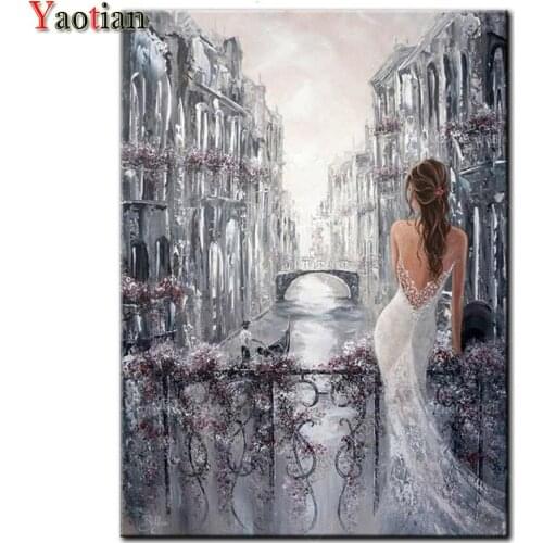 5d Diy Diamond Painting Cross Stitch Water city of italy beauty Diamond Mosaic Full Square Drill diamond emboridery Home Decor