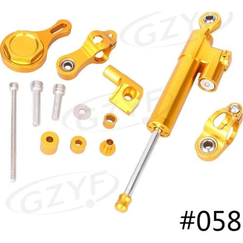 CNC Steering Damper Stabilizer w/ Bracket Set Saftety Control For YAMAHA YZF-R6/R1 2006 2007 2008 2009 2010 2011 2012 2013-2015