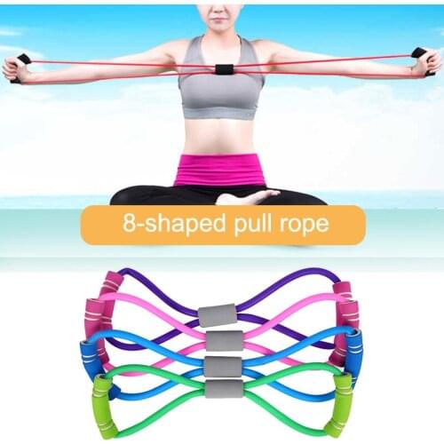 Resistance Bands Chest Expander Rope 8 Word Elastic for Yoga Muscle Fitness Exercise WHShopping