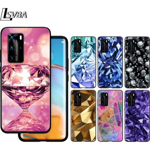 Flash Diamond For Huawei P40 P30 P20 P10 Pro Lite E Plus 4G 5G P9 P8 Lite P Smart Z S Plus Soft Black Phone Case
