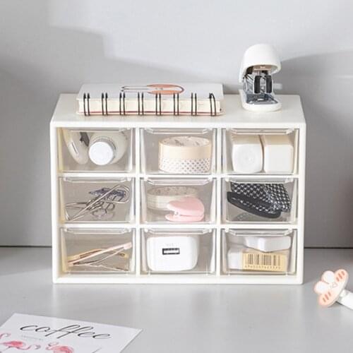 Fowecelt 6/9 Grids Jewelry Storage Box Make Up Organizer Storage Container Desk Stationery Organizer Plastic Transparent Box