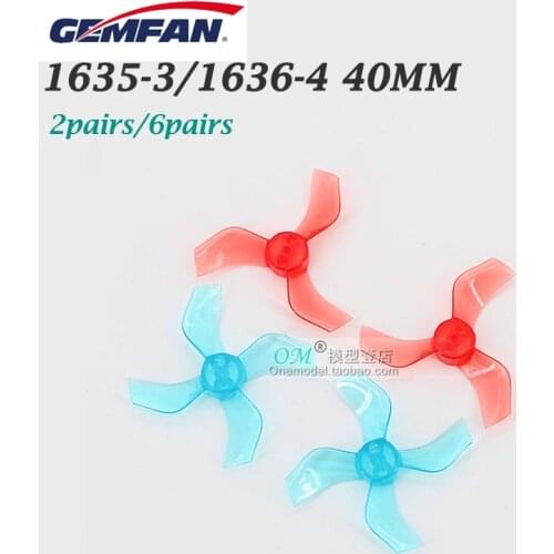 4Pairs-8pcs)/(8Pairs-16pcs) Small four-axis FPV through machine 40mm 3Paddle/4Paddle /GEMFAN 1635-3 1636-4 propeller CW CCW