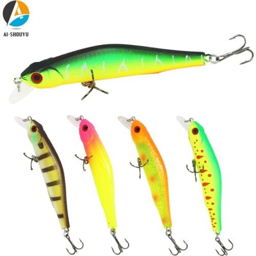 AI-SHOUYU 1pc NEW Magnetic Hard Fishing Minnow Bait Wobbler 80mm 8g Bait Artificial Swimbait With 2 hooks Fishing Lure Tackle