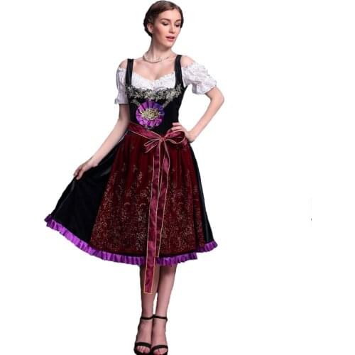 Carnival Lady Oktoberfest Costume Alps Beerfest Deluxe Flannel Outfit Cosplay Fancy Party Dress Halloween