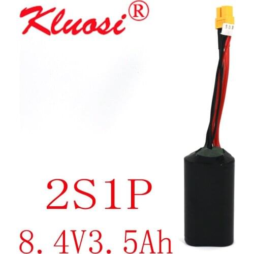 KLUOSI 2S1P 7.4V 3.5Ah High Capacity UAV Rechargeable 8.4V Li-ion Battery for Various RC Airplane Drone Quadrotor XH2.54-3P XT60