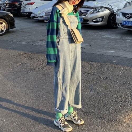 Jumpsuits Women Strap Loose Students Denim Casual All-match Fashion Straight Streetwear Sweet Cool Boyfriend Trendy Ulzzang New