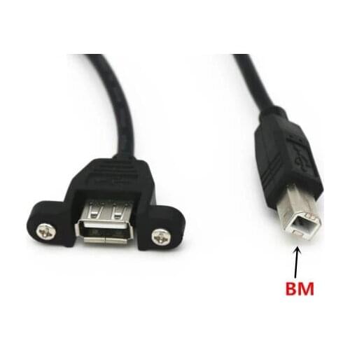 Square Print Head BM to USB2.0 Extension Cord Male to Female Data Cable With the Ear 0.3m