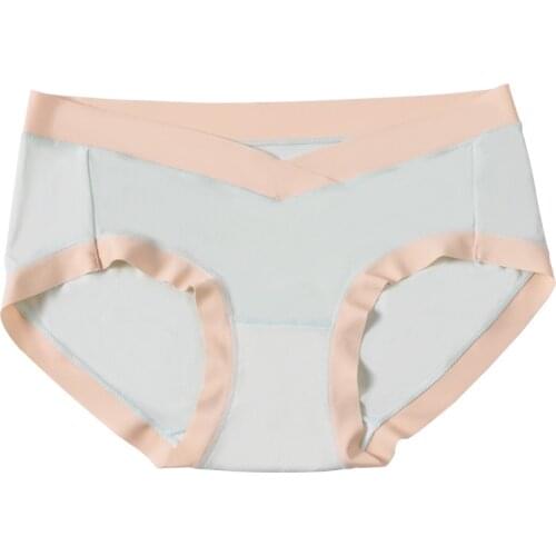 Ice Silk Low Waist Underwear Panties For Pregnant Women Sexy Maternity Briefs Summer Pregnancy Lingerie Intimates Panty Clothes