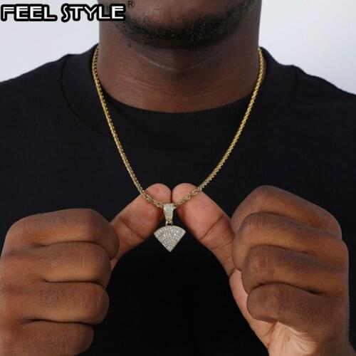 Iced Out Bling WIFI Symbol Cubic Zirconia Necklaces & Pendants For Men Hip Hop Jewelry With Tennis Chain