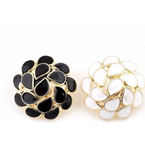 Metal Sewing Buttons Scrapbooking Round Shank Flower Pattern 10PCs Costura Botones Decorate bottoni botoes B91001