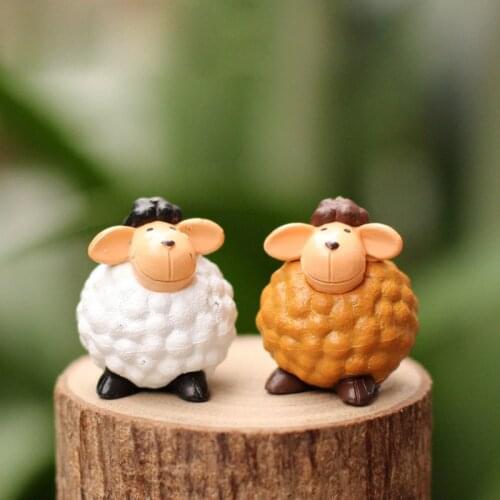 4 colors Sheeps Animal Miniature Fairy Garden Home Houses Decoration Mini Craft Micro Landscaping Decor DIY Accessories