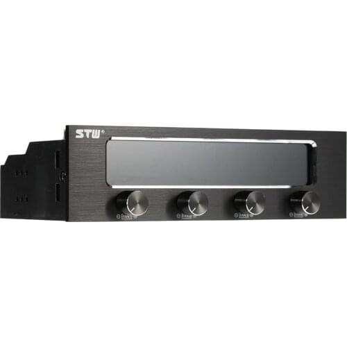 Multi-Function PC CPU 4 Channel Fan Controller Speed Control Adjuster LCD Cooling Front Panel