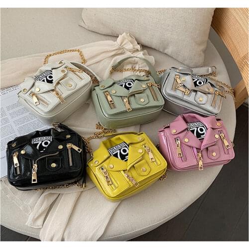 2020 Fashion ladies punk jacket shoulder crossbody bags luxury leather girl cute women handbags purses