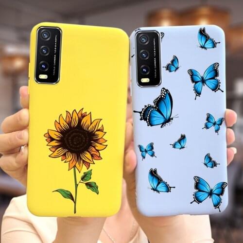 For Vivo Y20 Y20i Case Y11s Y12s Y20s Y20G Cute Silicone Sunflower Soft Slim Phone Cases For Vivo Y12s Y20 Y20i Y20s Cover Coque