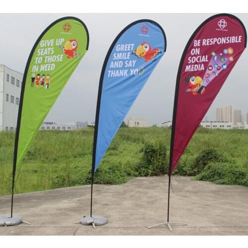 Outdoor Advertising Banner Custom Logo Printing Flying Polyester Beachflag