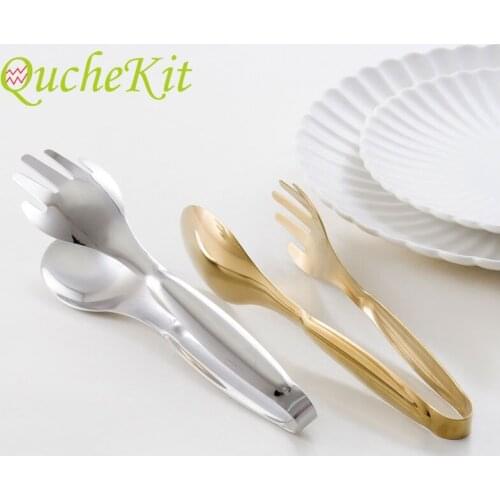 Stainless Steel Barbecue Clips Golden Silver Food Tongs Salad Meat BBQ Clips Bread Steak Tong Cooking Kitchen Accessories