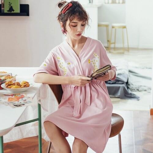 Nightdre Women Summer Short-sleeved Cotton Strawberry Nightdress Sweet and Cute Japanese Princess Style Homewear Sexy Nightdress