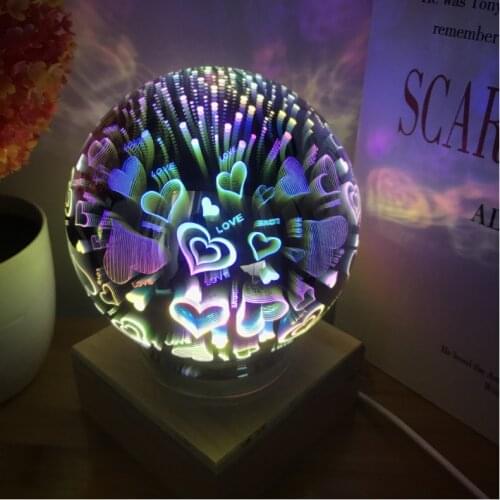 Novelty 3d Light Magic Projector Ball Usb Power Atmosphere Sky Night Light For Birthday Party Gift Glass Cover Led Night Light